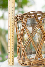 Linden Glass and Wicker Vase