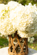 Linden Glass and Wicker Vase