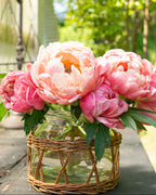 Willow Glass & Wicker Vase