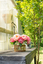 Willow Glass & Wicker Vase