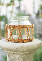 Willow Glass & Wicker Vase
