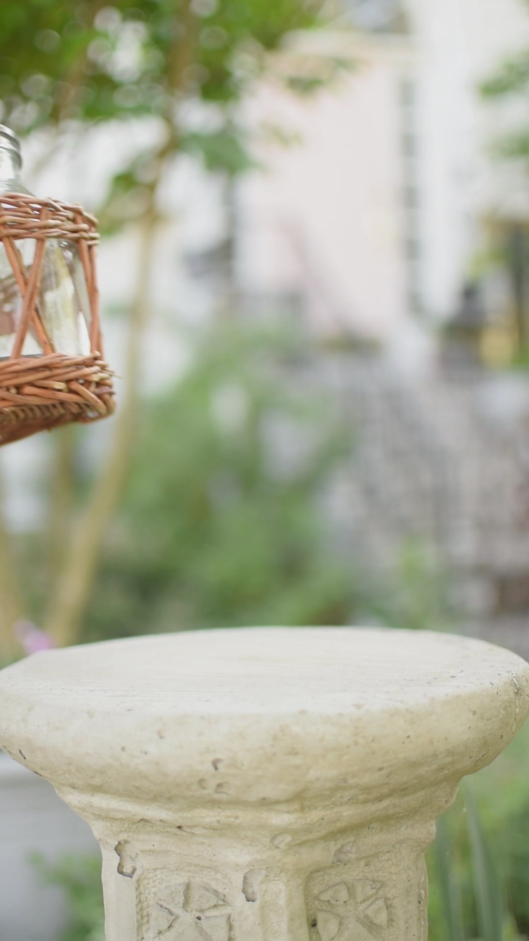 Willow Glass & Wicker Vase